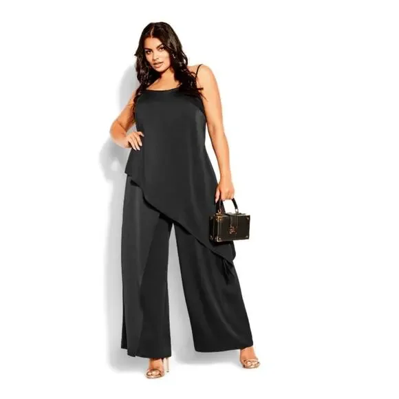 City Chic Black Wildfire Jumpsuit Sz.M(18) NWT